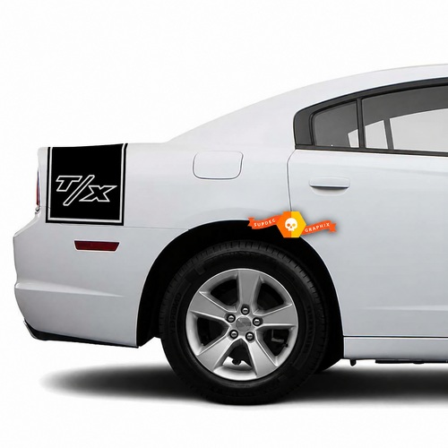 T/X Outline Achterband Kit Achterspatbord Kofferbak Vinyl Decal Sticker voor Dodge Charger 2011-2014
