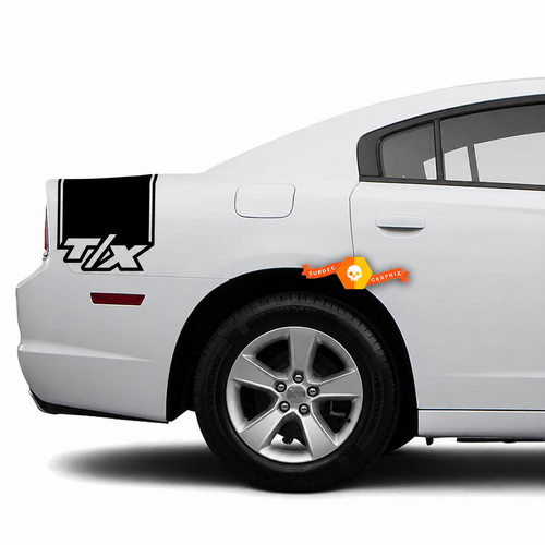 T/X Extended Rear Band Kit Achterspatbord Kofferbak Vinylsticker voor Dodge Charger 2011-2014
