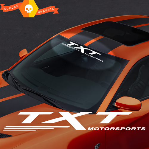 TXT MOTORSPORTS Angular Speed Line Banner Voorruit Vinylsticker voor Dodge Challenger SRT