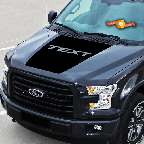TEXT Solid Center Hood Blackout Panel Motorkap Vinylsticker voor Ford F-150 2015-2018