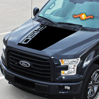 Past op Ford F-150 One Side Logo EcoBoost Center Hood Graphics Stripes Vinyl Decals Truck Stickers 15-20
