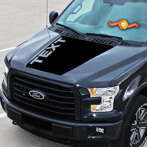 TEXT Edge Lettering Blackout Motorkap Vinyl Decal Sticker voor Ford F-150 2015-2018