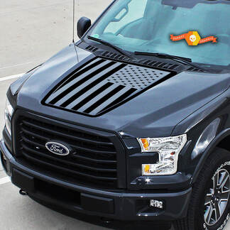 Past op Ford Flag USA EcoBoost Center Hood Graphics Stripes Vinyl Decals Truck Stickers 15-20
