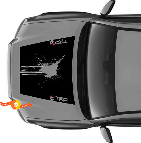 Enorme TRD Off Road GEEN SCOOP! Punisher Blood Hood vernietigd vinyl stickers sticker geschikt voor Toyota Tacoma 2016 - 2021 modellen
