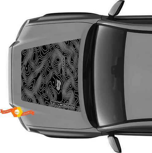 Enorme TRD Off Road GEEN SCOOP! Topografische kaart Hood Vinyl Stickers Sticker geschikt voor Toyota Tacoma 2016 - 2021 modellen
