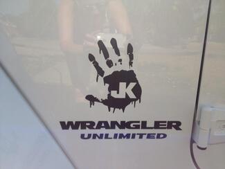 2 Wrangler Unlimited ZOMBIE JK Hand Team Vinyl Sticker Sticker