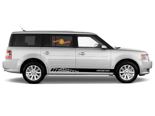 2x side Ford Flex Vinyl Stripes body sticker vinyl grafische sticker Custom Text stijl 3
