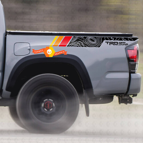 Topografische Kaart Vintage Stijl Achterzijde Vinyl Stickers Decal Voor Toyota Tacoma 2005–2020