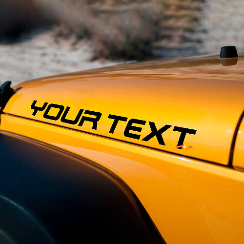 Custom motorkapletters vinyl decal set voor Jeep Wrangler Rubicon