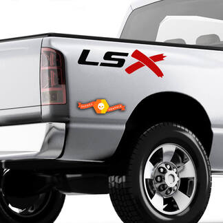 LSX geruilde vrachtwagenbedstickers Chevy Silverado C10 S10 Colorado
