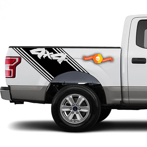 2 Truck Bed 4 x 4 vervagen Vinyl Sticker grafische stickers Stripe Ford GMC Toyota Dodge
