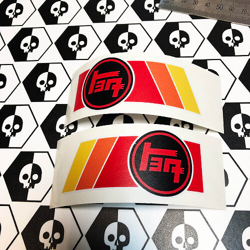 Paar TRD TEQ Vintage zonsondergang retro oude stijl vinyl stickers sticker geschikt voor Toyota 4Runner Tacoma FJ Cruiser
