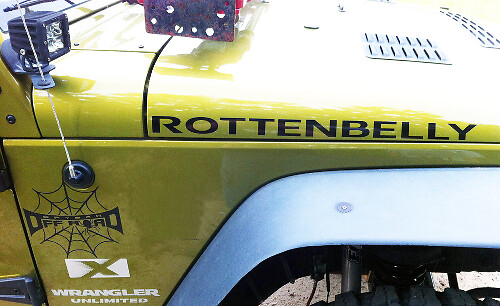 Rottenbelly Zijschaar Vinyl Decal Set voor Jeep Wrangler