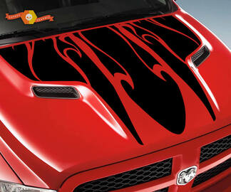 Dodge 2010 2018 past Ram 1500 2500 Flames Rebel Hood Logo Truck Vinyl Sticker Graphic Pick Up Pickup #2
