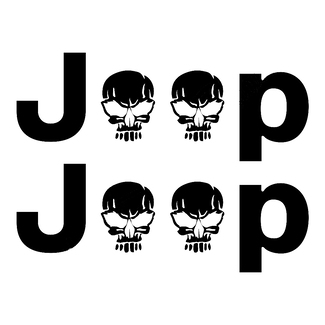 2 Jeep Wrangler schedel Rubicon YK JK XJ vinyl sticker stickers