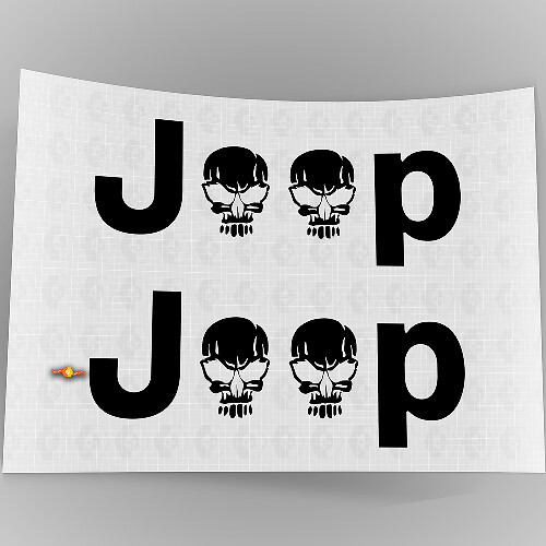 Jeep Skull Zij Vinyl Stickers Set voor Jeep Wrangler Rubicon