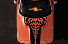 2008-2014 Challenger Race Geruite Vlag Racing Hood & Rear Sport Design Tribal Vehicle Truck Vinyl Graphic Decal Sticker
 2
