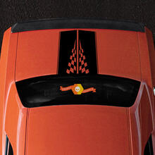 2008-2014 Challenger Race Geruite Vlag Racing Hood & Rear Sport Design Tribal Vehicle Truck Vinyl Graphic Decal Sticker
 3