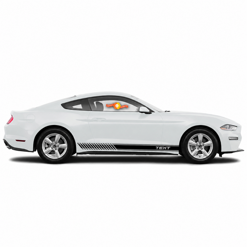 Aangepaste Tekst Zijskirts Strepen Grafische Vinyl Stickers Decals Set Van 2 voor Musclecar Musclecarmodel 2005-2020