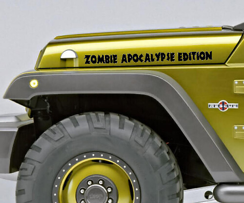 Zombie Apocalypse Edition Zijruit Vinyl Decal Kit voor Jeep Wrangler