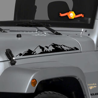 2 bergen Jeep WRANGLER Hood Decals Stickers Rubicon TJ JK CJ YJ
