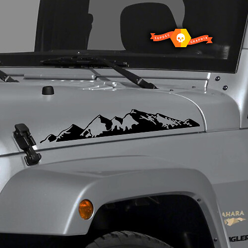 Mountain Range Capuchon Vinyl Sticker Set voor Jeep Wrangler
