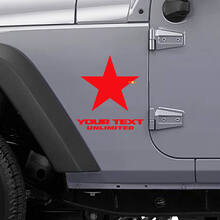 Aangepaste lettertype Star Side vinyl decal set voor Jeep Wrangler_2