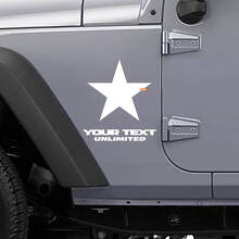 Aangepaste lettertype Star Side vinyl decal set voor Jeep Wrangler_3