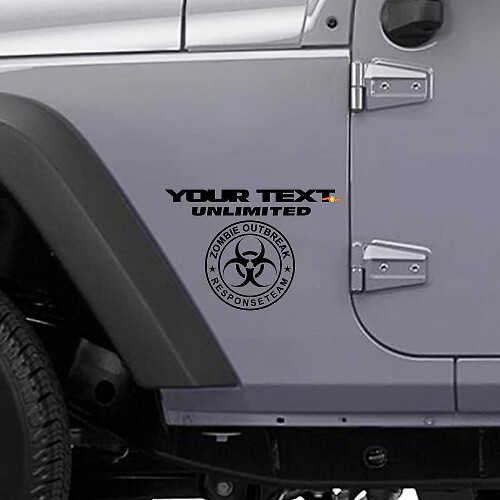 Aangepaste Vinylsticker Zombie-uitbraak Respons Team voor Jeep Wrangler Unlimited