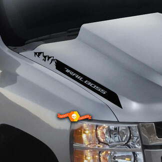 2019 2020 2021 Chevy Silverado 1500 MOUNTAIN Trail Boss Hood Spear stickerstickers set van 2
