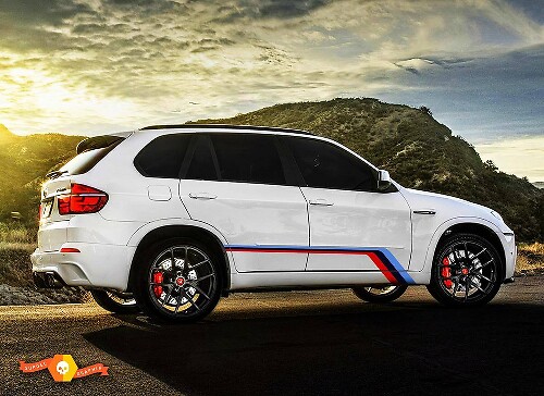 M-Style Zijdelingse Grafik Vinyl Decal Set voor BMW X5 M E70 2009-2014