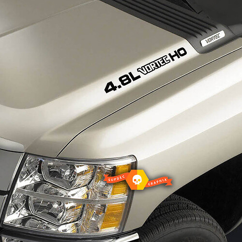 4.8L Vortec High Output drie gekleurde motorkapstickers decals voor Chevrolet Silverado Colorado GMC Sierra Canyon trucks