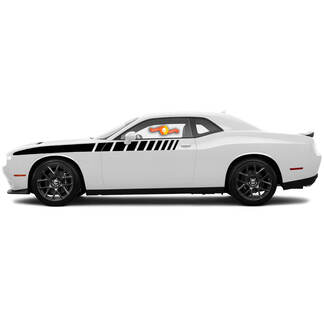 Voor 2008-2014 Dodge Challenger Half Length Strobe Side Stripes Racing Decals
