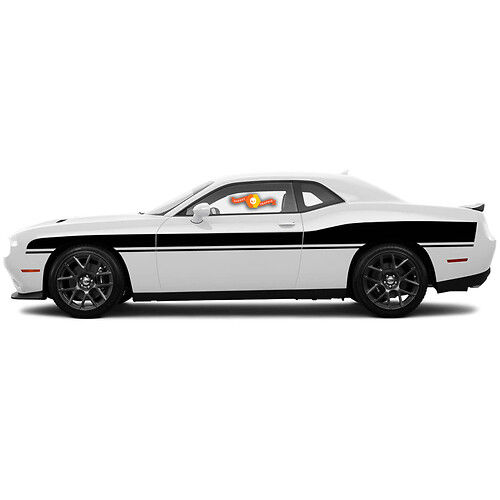2 Dodge Challenger Mid bodyline Side Rally Strepen Racing Stickers Decals voor 2015-2018
