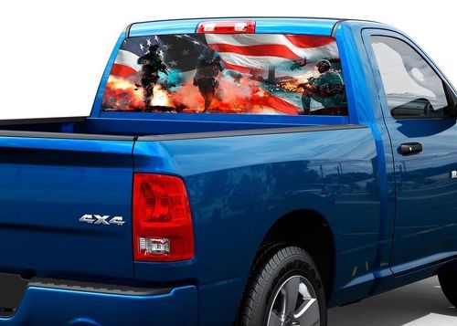 Amerikaanse leger sterke oorlog soldaat achterruit grafische sticker sticker vrachtwagen SUV