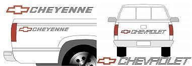 Chevy Cheyenne Truck Achterklep & Bedstickers - Chevrolet