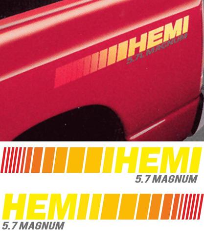 Dodge HEMI 5.7 L Liter MAGNUM Truck ENORME 2 BEDSTRIPE STREEP KIT Vinyl Decal Sticker
