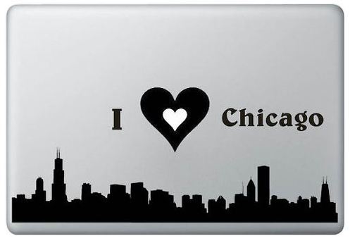 Ik ben dol op Chicago en MacBook-stickers