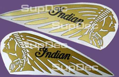 Indian Motorcycle Tank Decals Stickers GOUD