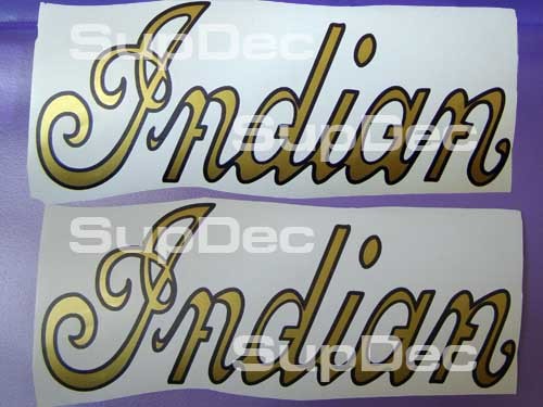 Indian Motorcycle Gold Script Gas Tank 2 stickers