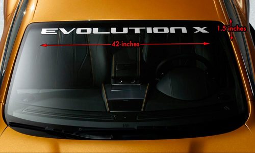 MITSUBISHI EVOLUTION X EVO 10 WRC Windscherm Banner Vinyl Decal Sticker 42x1.5