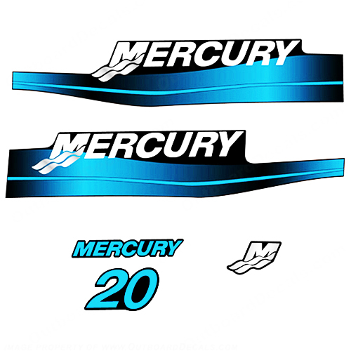 Mercury 20HP 2-takt stickerset - blauwe stickersticker