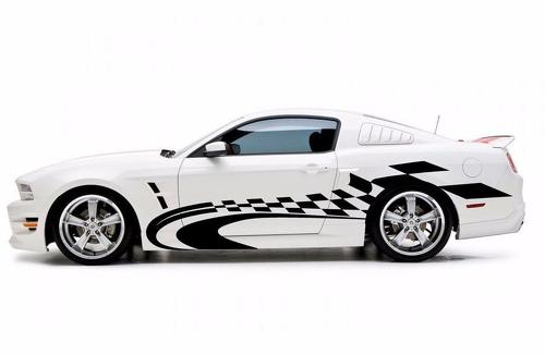 Racing Checkered Graphic Stripe Decal Car Van Truck Voertuig SUV Ford Mustang