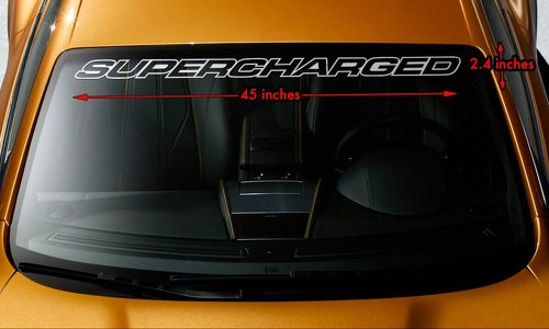 SUPERCHARGED V8 MUSCLE CAR Premium Windscherm Banner Vinyl Decal Sticker 45x2.4