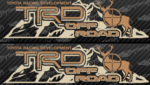 2 TOYOTA TRD OFF Mountain DEER TRD vinyl sticker aan de ontwikkelingszijde van de race