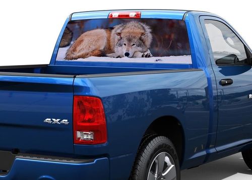 Wolf sneeuw bos Achterruit Sticker Sticker Pick-up Truck SUV Auto