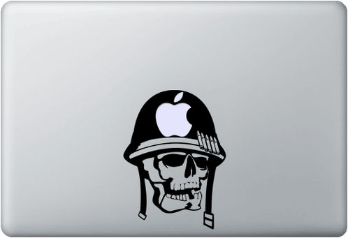Leger schedel MacBook sticker sticker