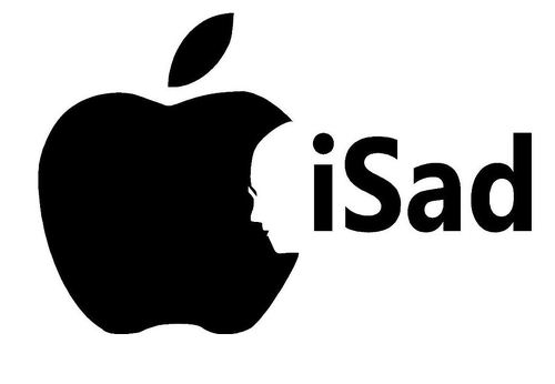 iSad-overdrukplaatjesticker RIP Steve Jobs